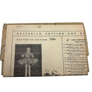 Butterick Vintage Mail Order‎ Pattern #7564 21" Doll Wardrobe HTF RARE